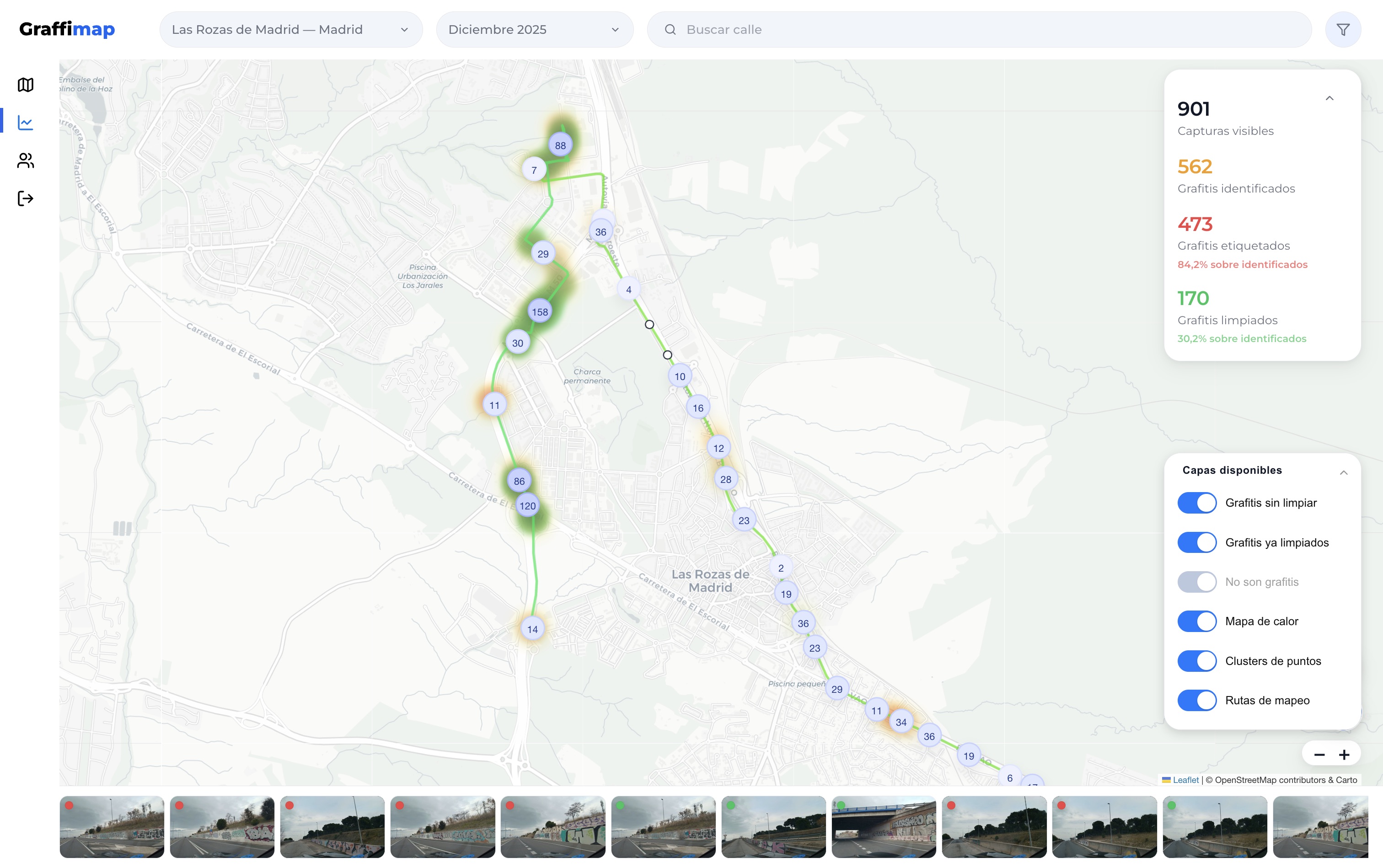 Mapa operativo con rutas y concentraciones