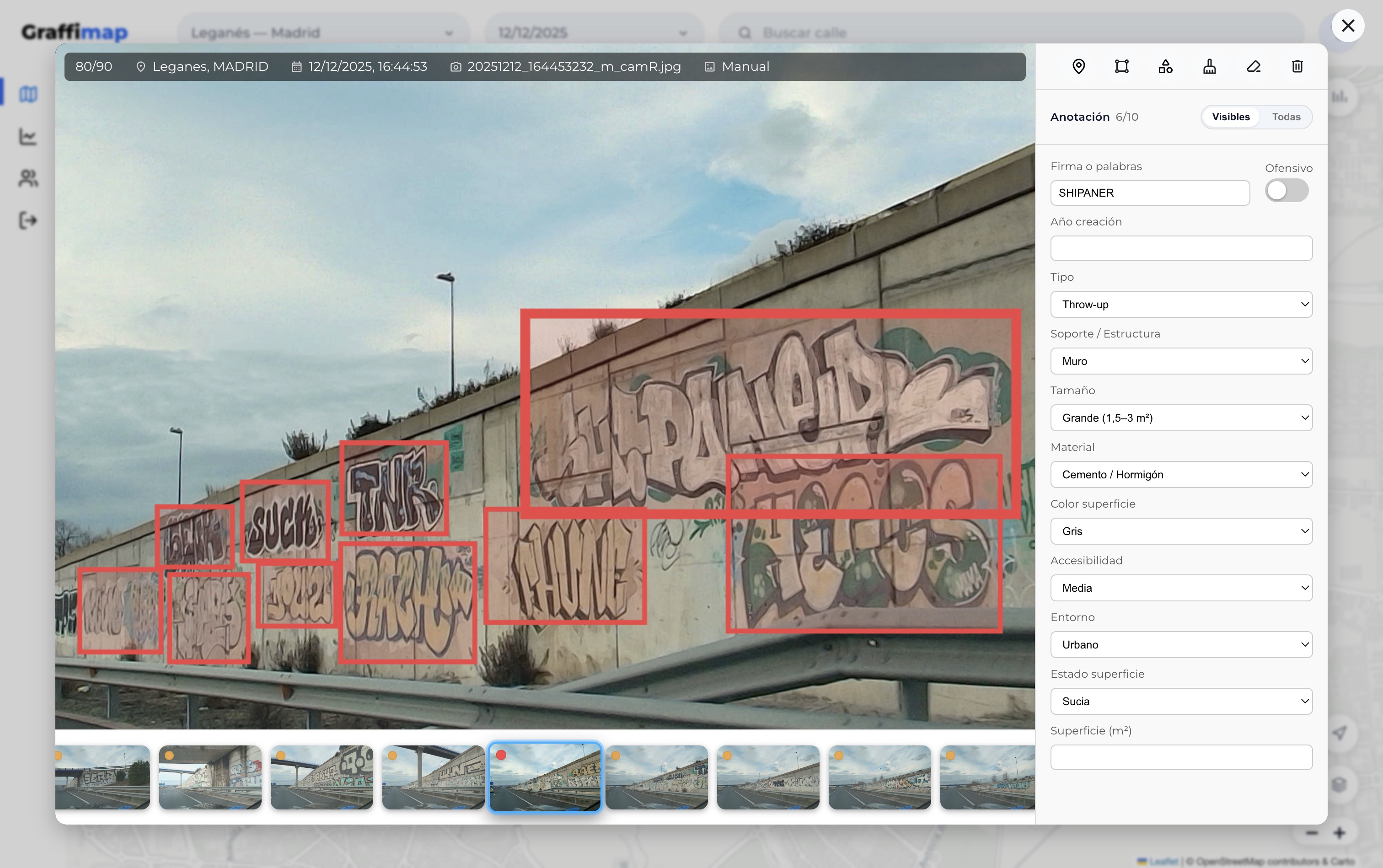 Mapa operativo de Graffimap